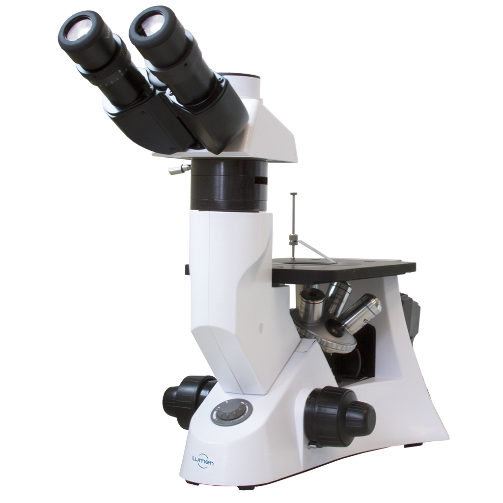 Microscópio Metalográfico Trinocular LM1400 é utilizado para análise de ligas metálicas, minerais, madeiras, polímeros, circuitos integrados e impressos.